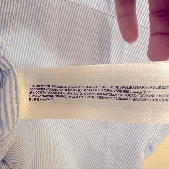 Mango oversized Blue Striped Button-Up Shirt and Shorts Set in cotton bl… - Picture 14 of 14